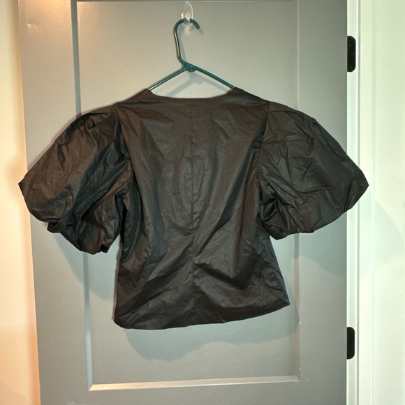 Frame black tie top with puff sleeves size M - Picture 5 of 9